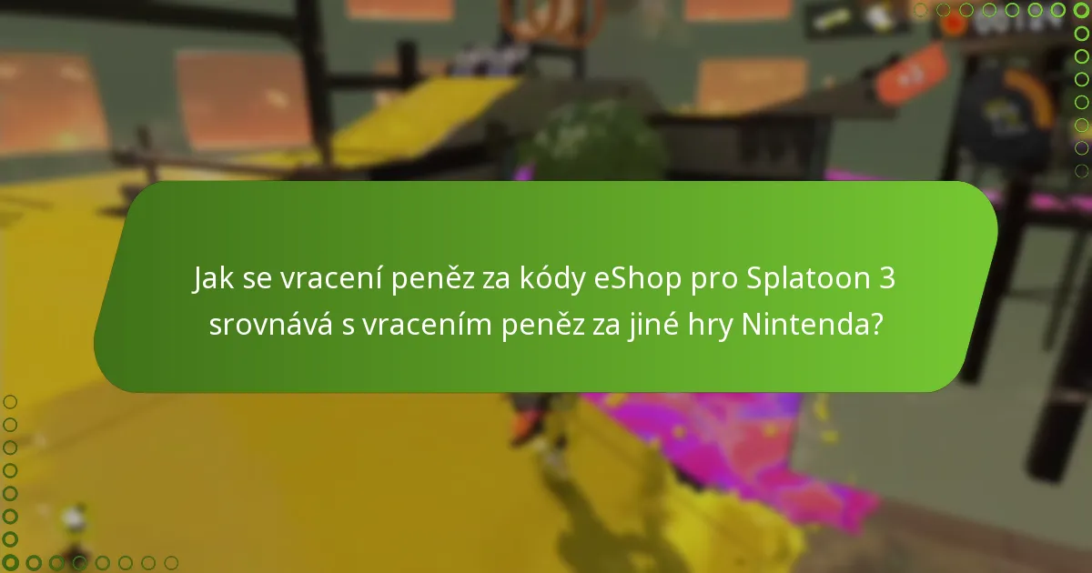 Jak zahájit proces vrácení peněz za kódy eShop pro Splatoon 3?
