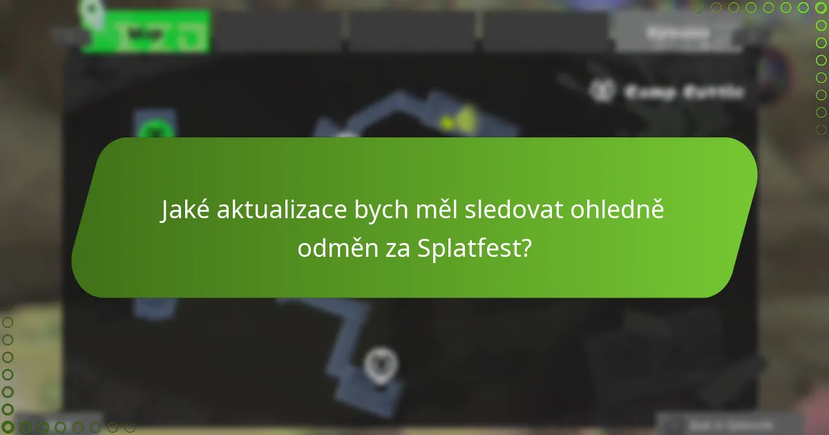 Jaké aktualizace bych měl sledovat ohledně odměn za Splatfest?